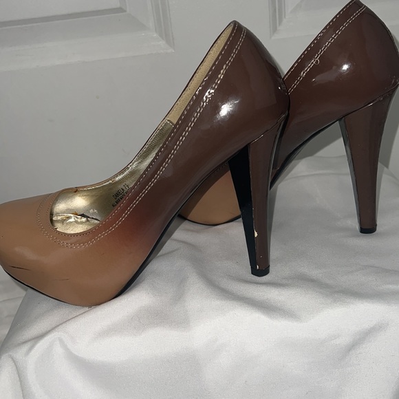 Two toned platform heels, nude and brown - Picture 8 of 8